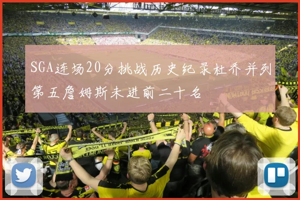 SGA连场20分挑战历史纪录杜乔并列第五詹姆斯未进前二十名
